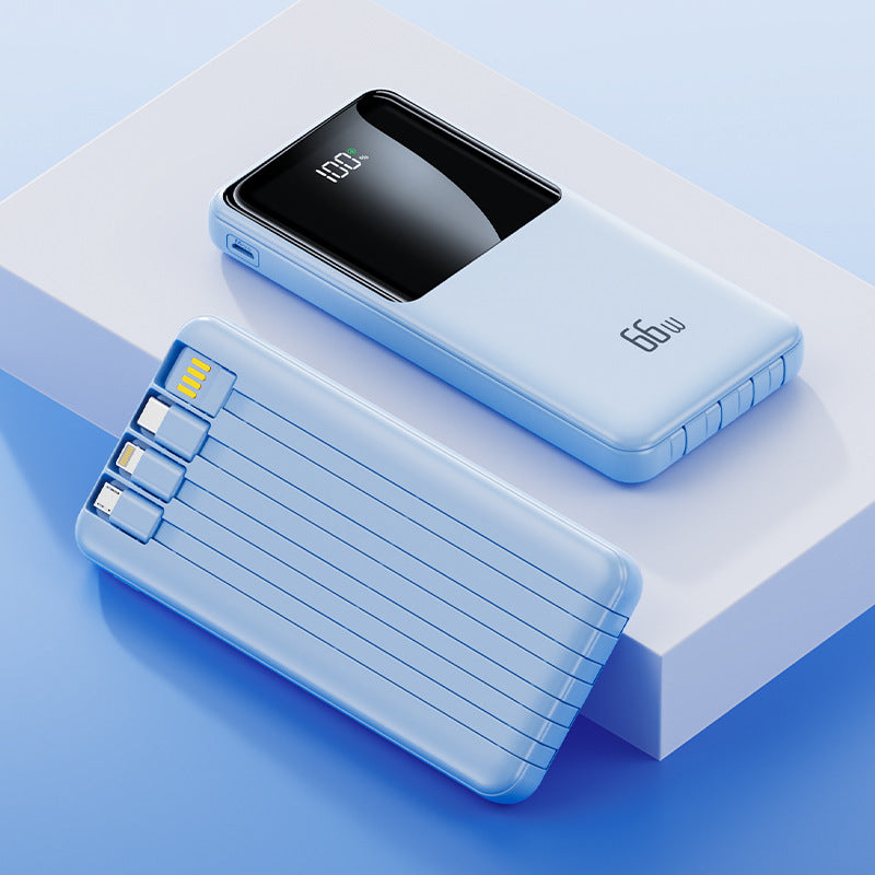 Portable power bank with integrated charging cables and LED battery status indicator Stornfield