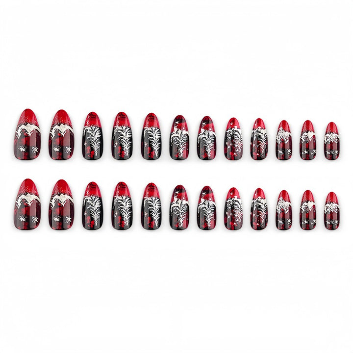 Artificial nails in elegant winter design with 3D Christmas tree motifs Stornfield