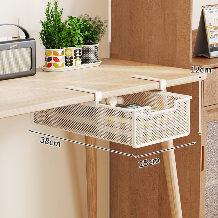 Clamp-On Under-Desk Ventilated Mesh Storage Drawer Organizer