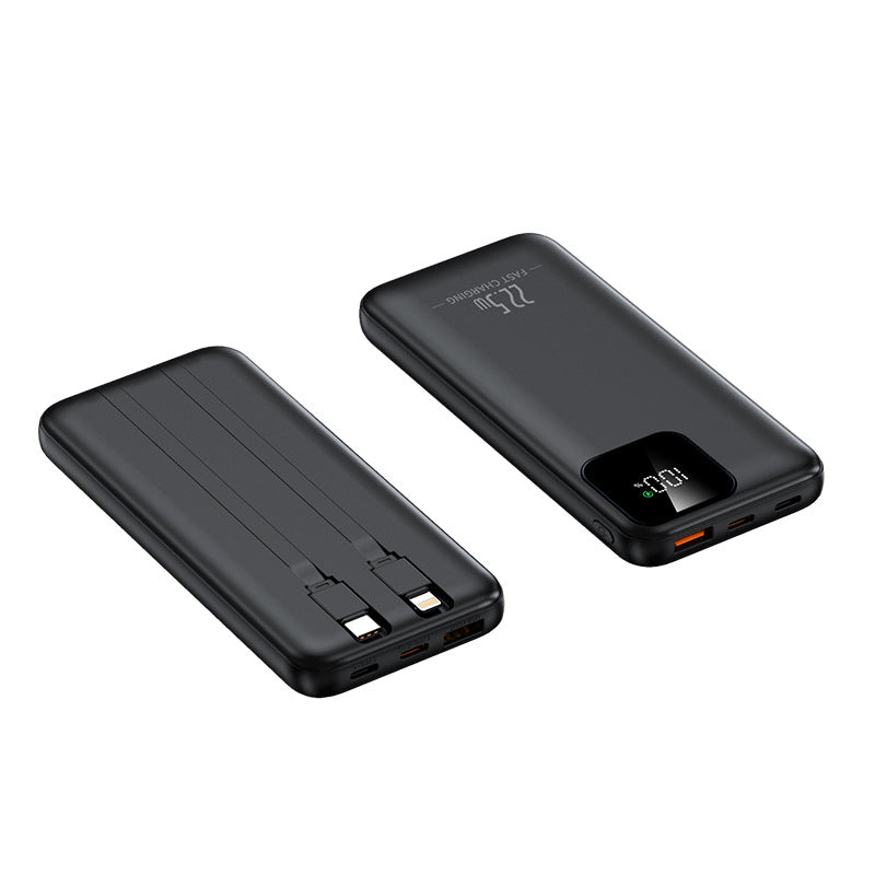 Power bank with integrated charging cables and digital charging display Stornfield