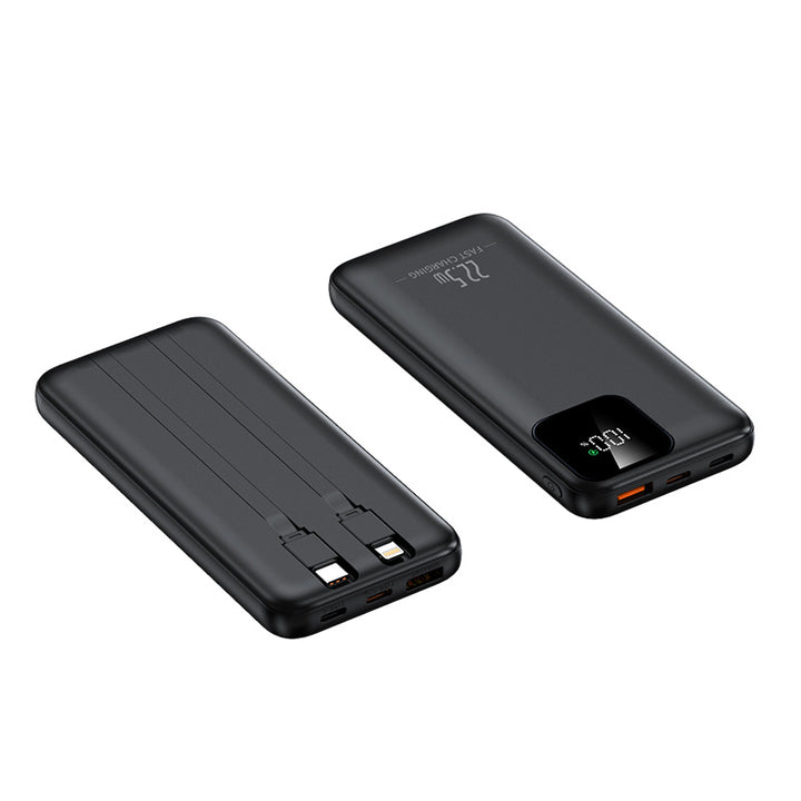 Power bank with integrated charging cables and digital charging display Stornfield