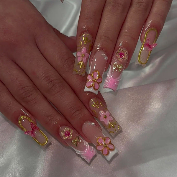 Decorative Long Press-On Nail Extensions Stornfield