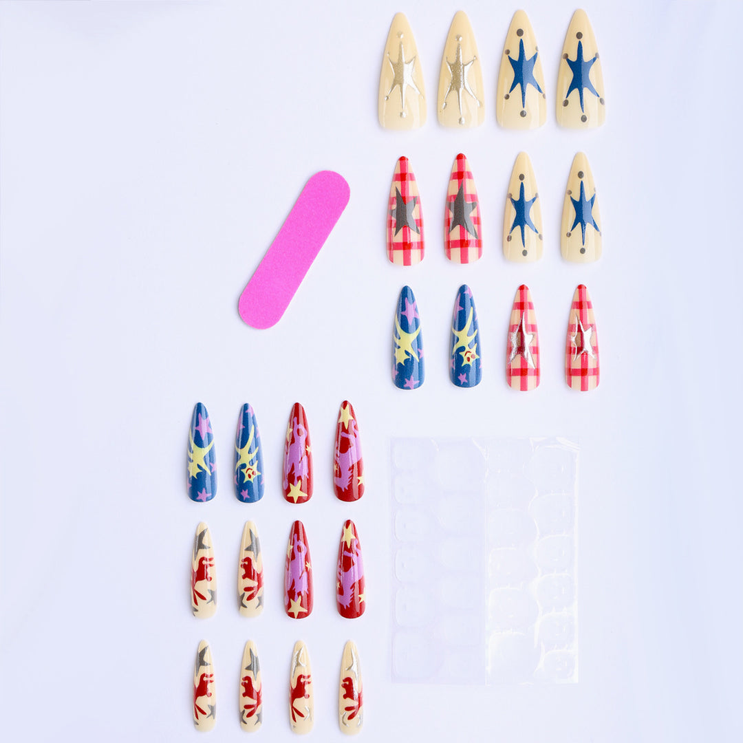 Artistic fake nails with Creative Pop-Art Design Stornfield