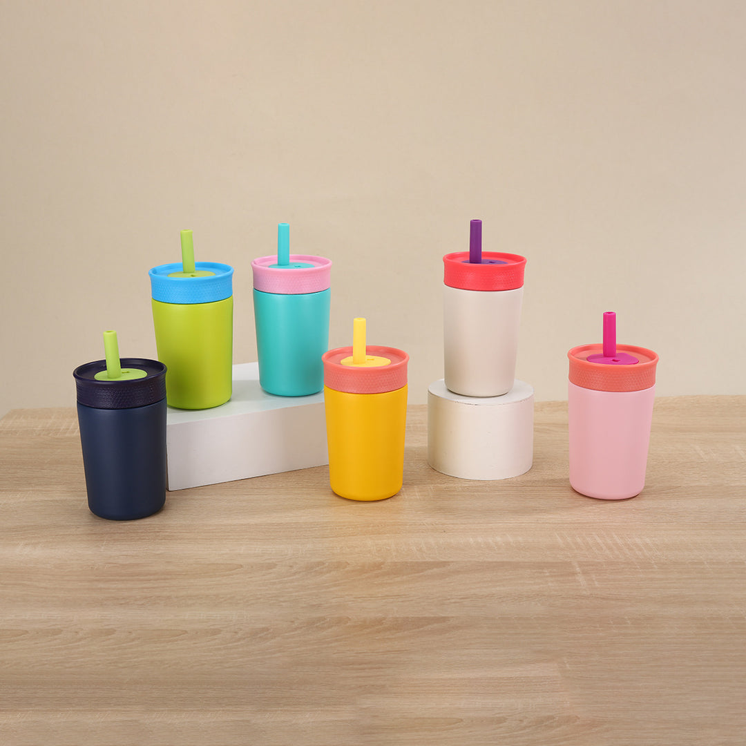 Ladies Insulated Drinking Bottle with Silicone Lid and Straw Stornfield