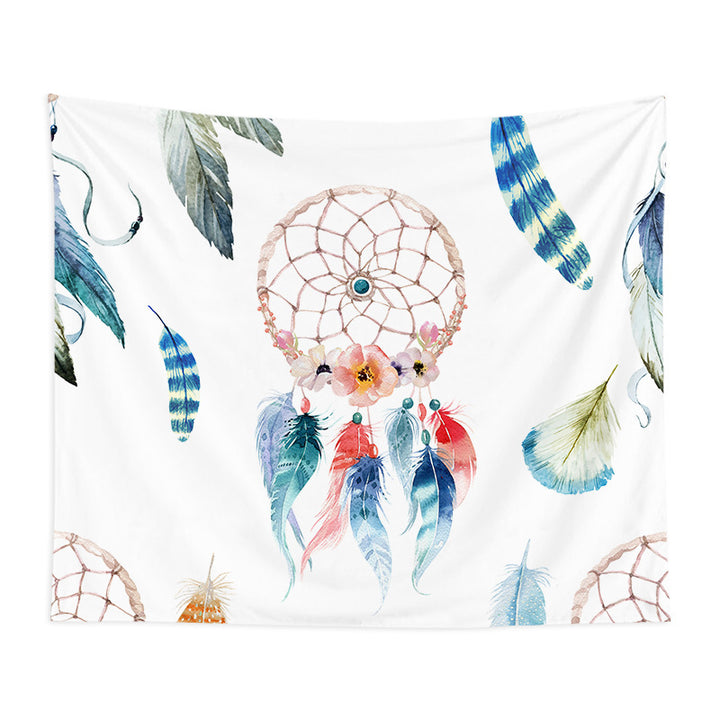 Bohemian Watercolor Dreamcatcher Wall Tapestry