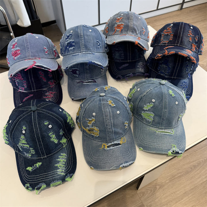 Women's Distressed Denim Baseball Cap Stornfield