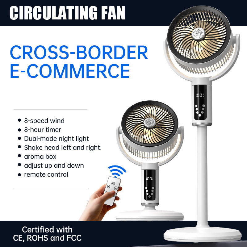 Unisex nan height-adjustable oscillating rechargeable pedestal fan with digital LED display remote and aromatherapy Stornfield