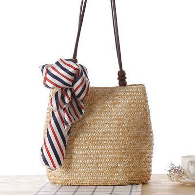 Braided handbag with stylish striped scarf Stornfield
