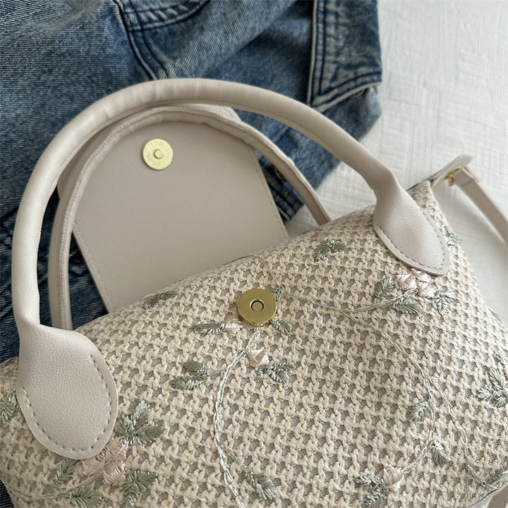 Embroidered Tote Handbag