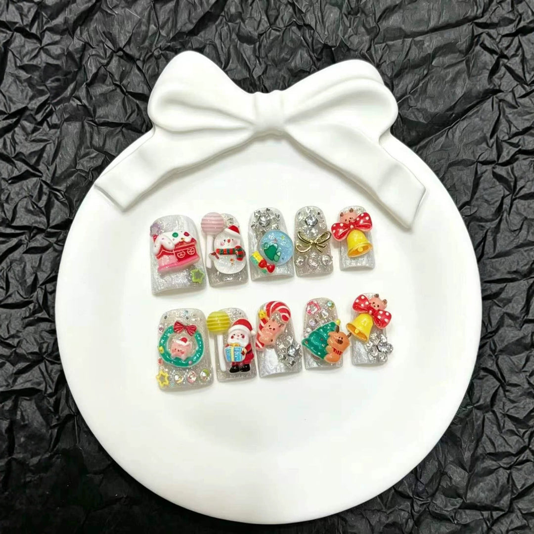 Decorative Holiday-Themed Press-On Nail Art Set