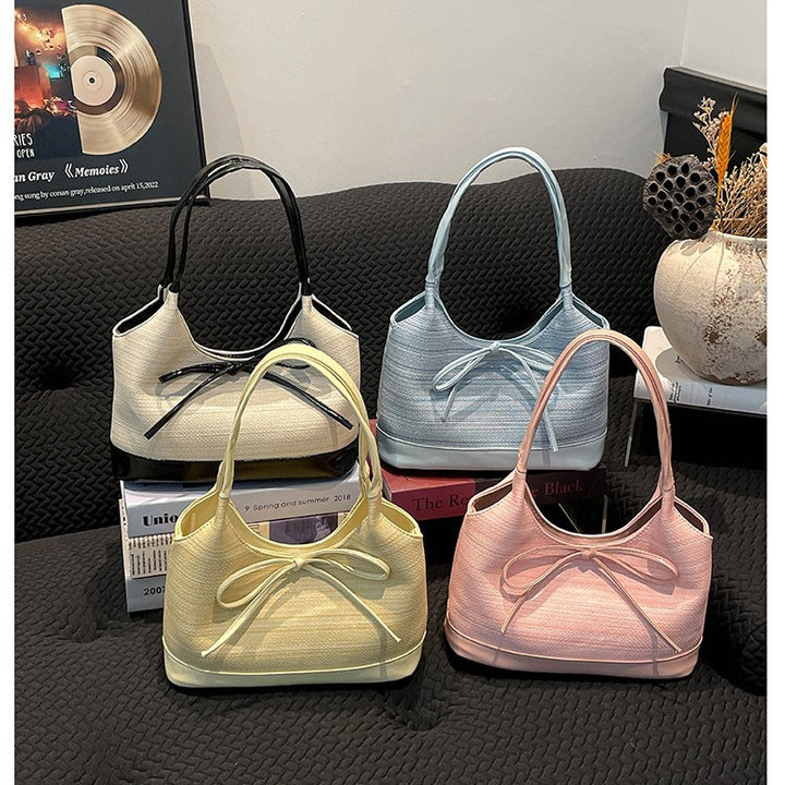 Elegant Bow-Accent Handheld Shoulder Bag