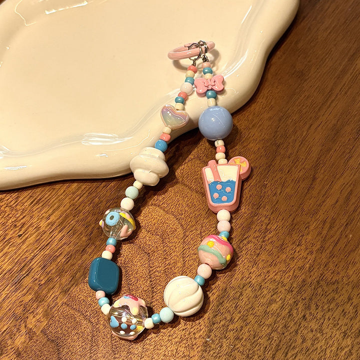 Playful Food-Themed Beaded Keychain Stornfield