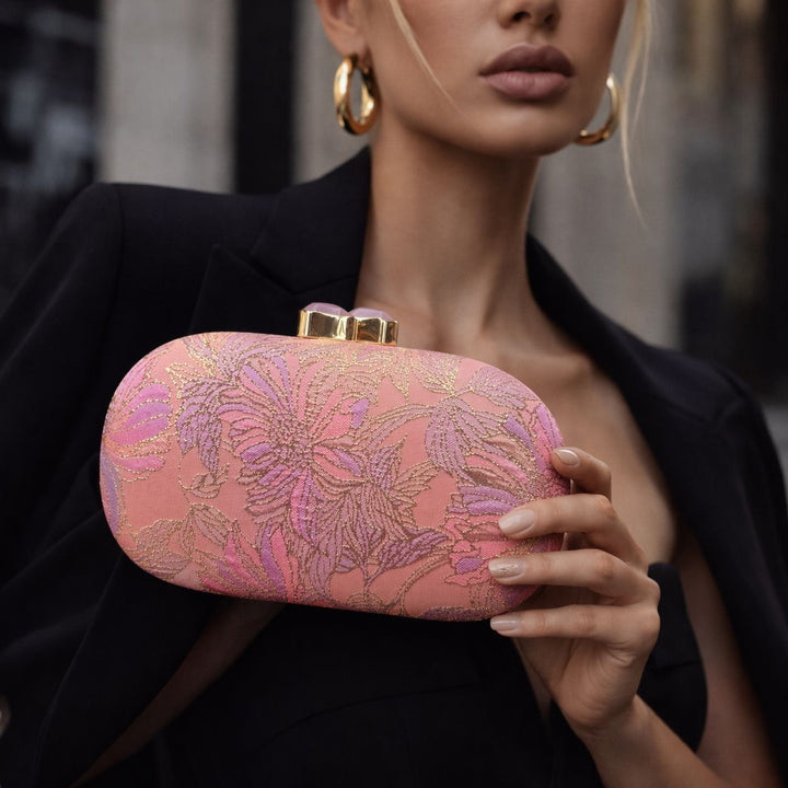 Embroidered Floral Clutch