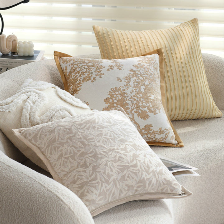 Elegant cushion with floral embroidery details