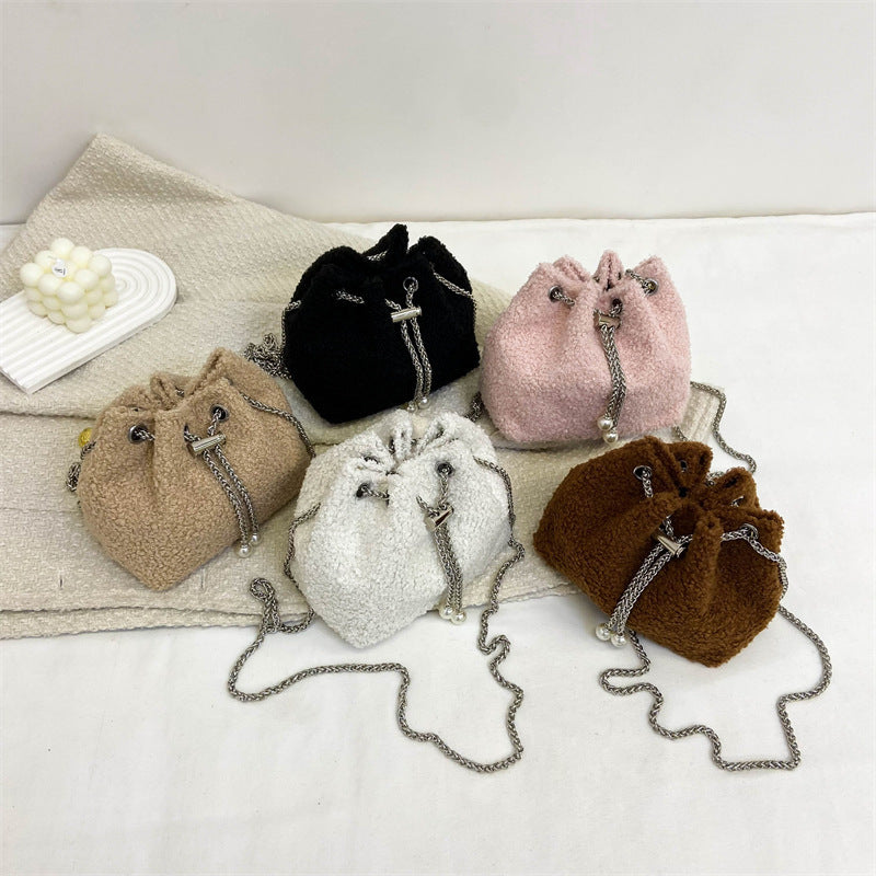 Textured Drawstring Handbag