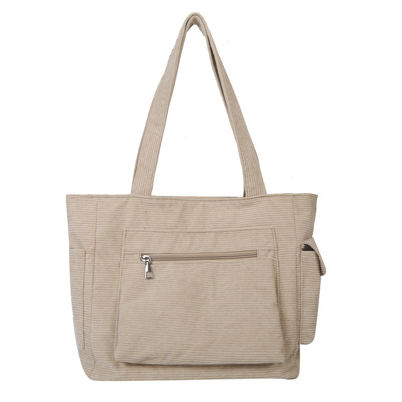 Corduroy Structured Tote Bag