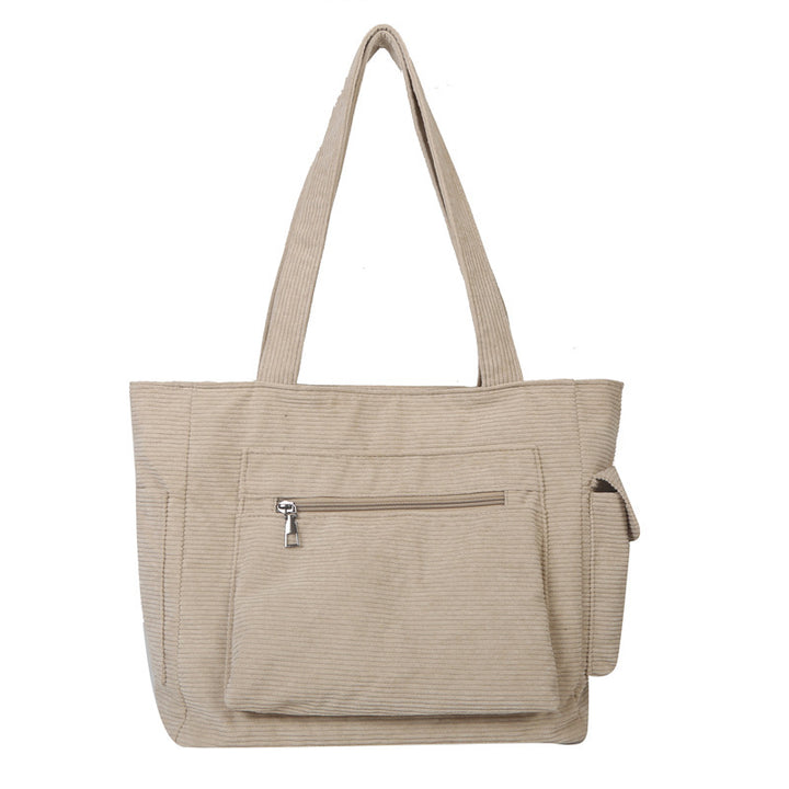 Corduroy Structured Tote Bag