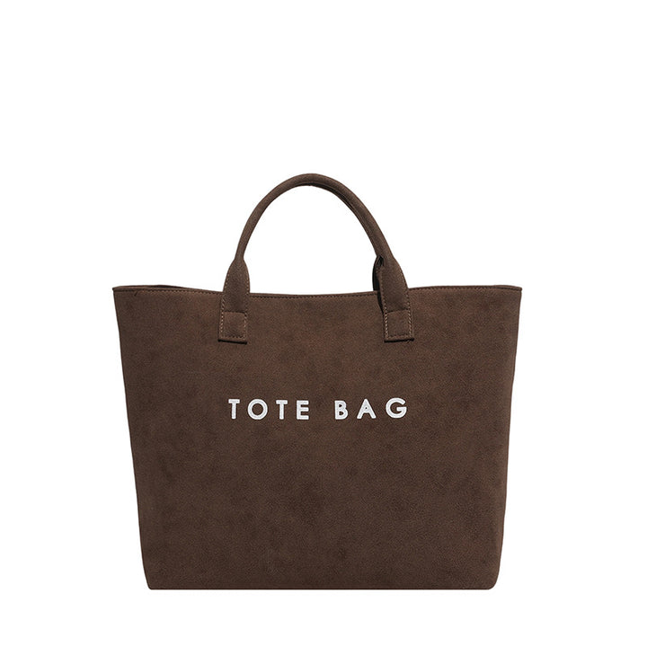 Stylish Faux Suede Tote Bag