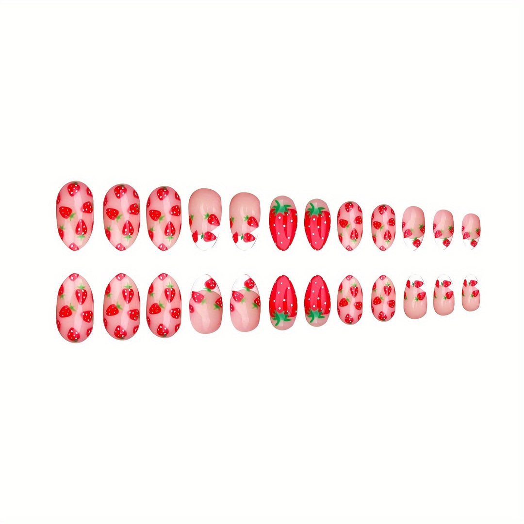 Strawberry-Themed Press-On Nail Set Stornfield