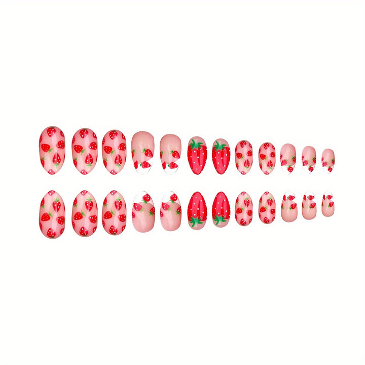 Strawberry-Themed Press-On Nail Set Stornfield