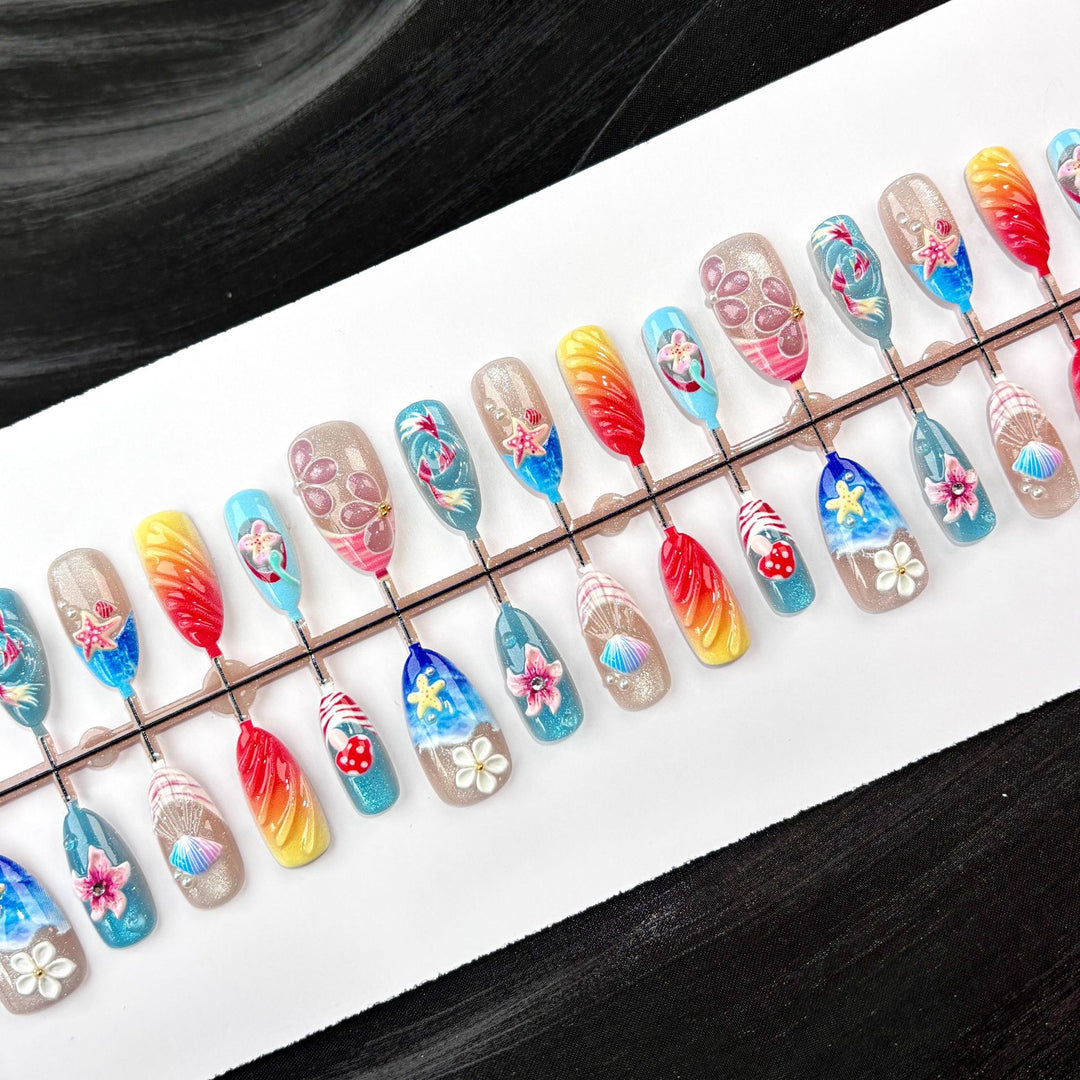 Elegant Polka Dot and Lace Press-On Nail Set