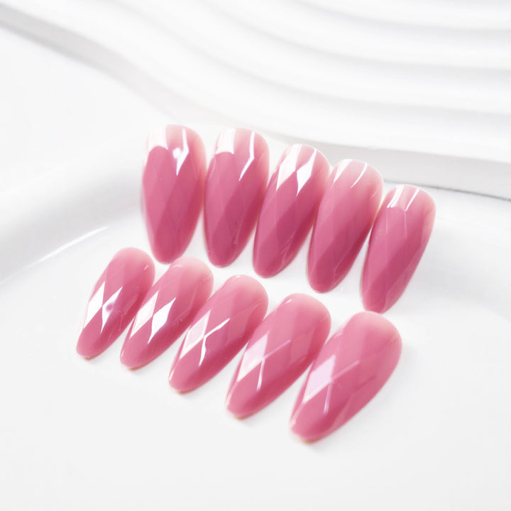 Premium Glossy Diamond-Shaped Press-On Nails Stornfield