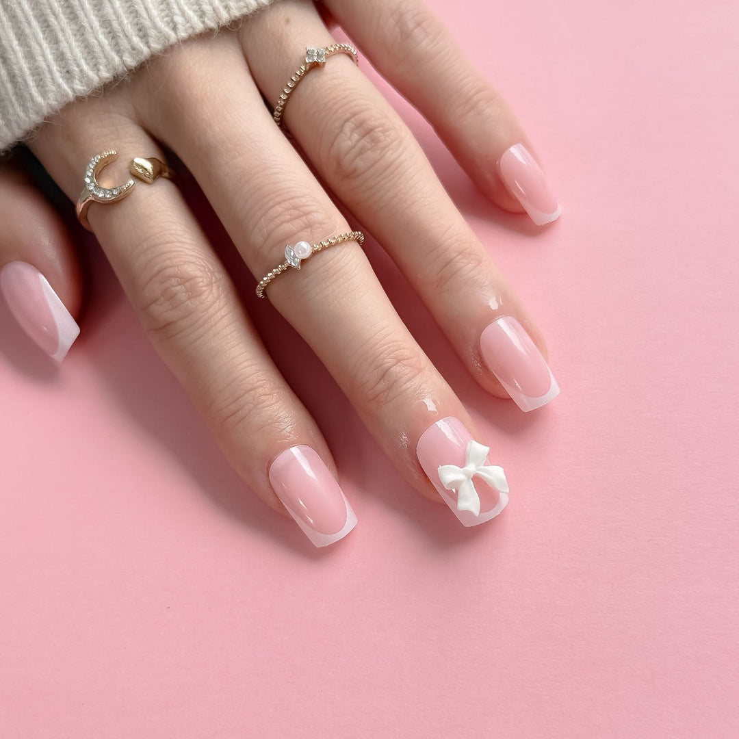 Acrylic Nail Set with Bow Design Stornfield