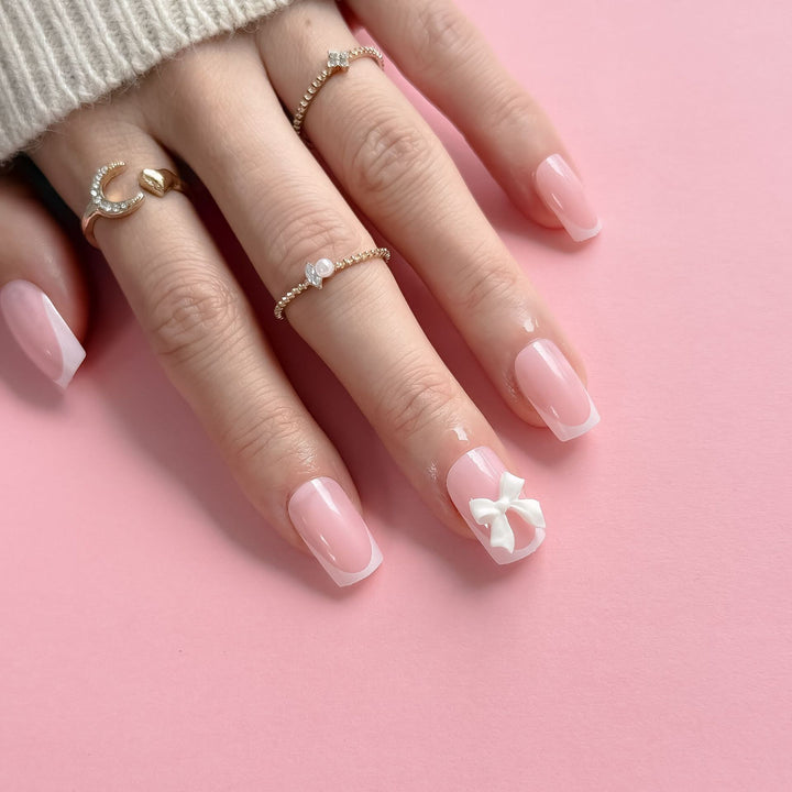 Acrylic Nail Set with Bow Design Stornfield
