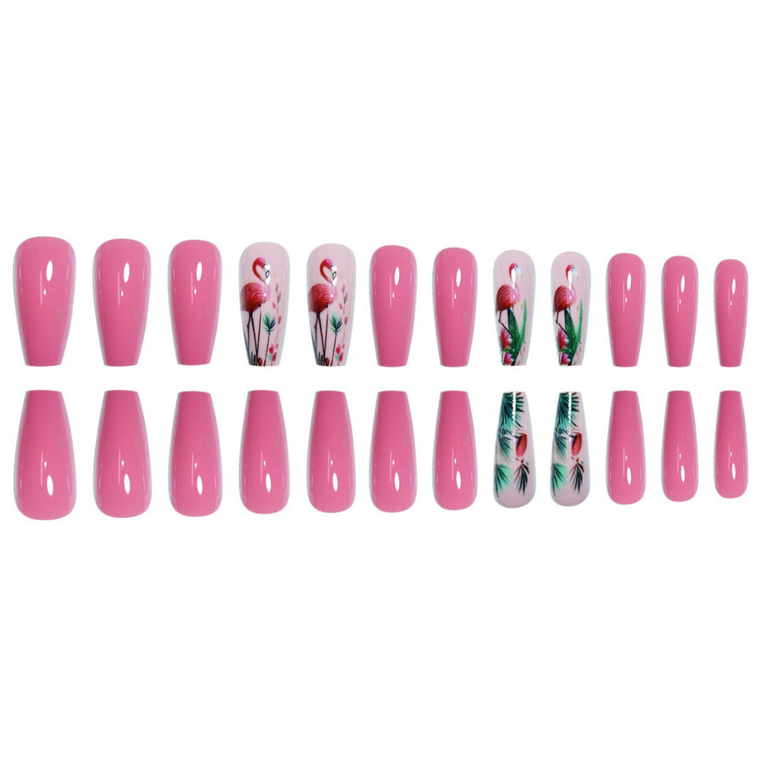 Floral Flamingo Press-On Nail Extensions Stornfield