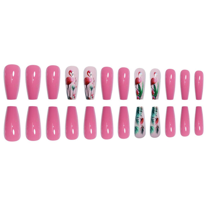 Floral Flamingo Press-On Nail Extensions Stornfield