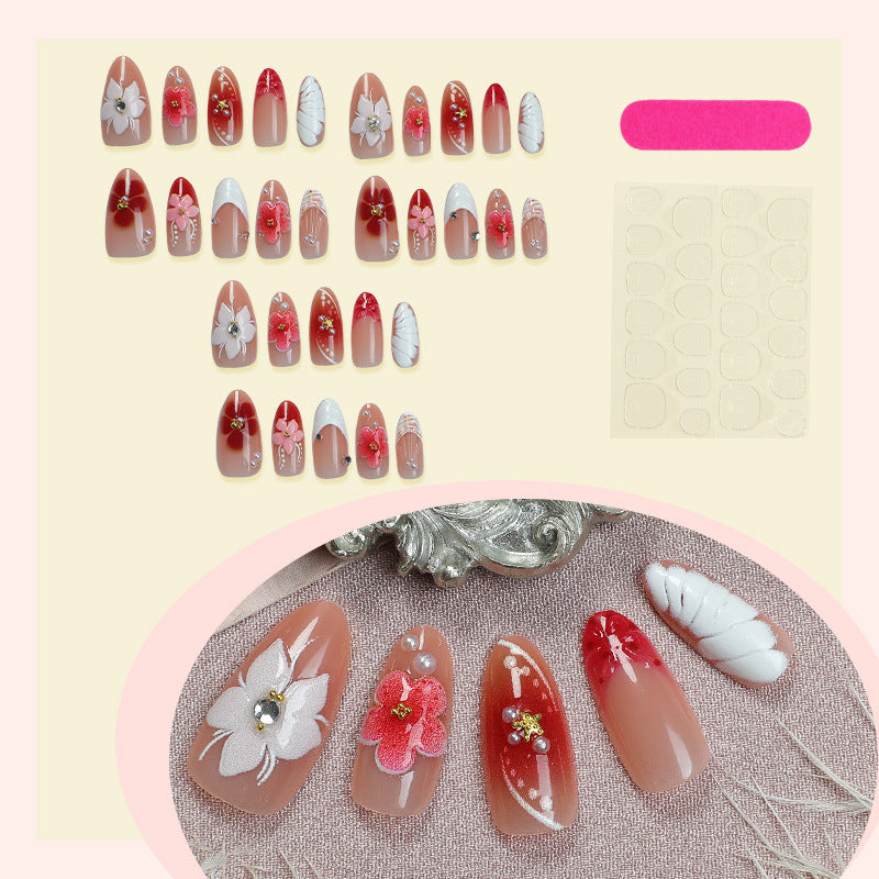 Artificial nail set with floral accents Stornfield