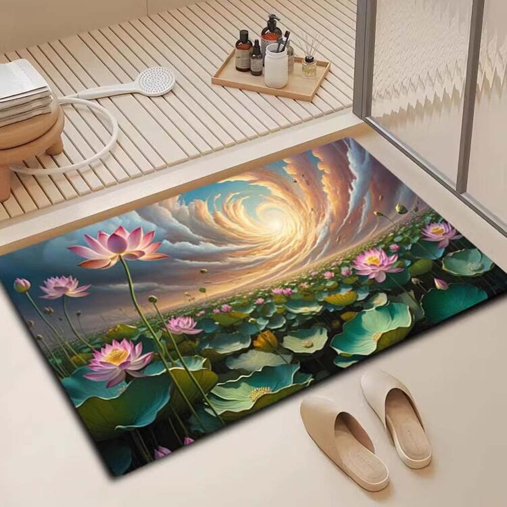 Floral Design Bath Mat
