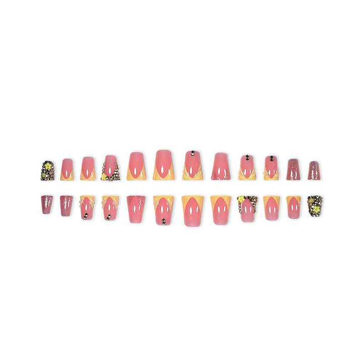 Decorative Floral and Rhinestone Press-On Nails Stornfield