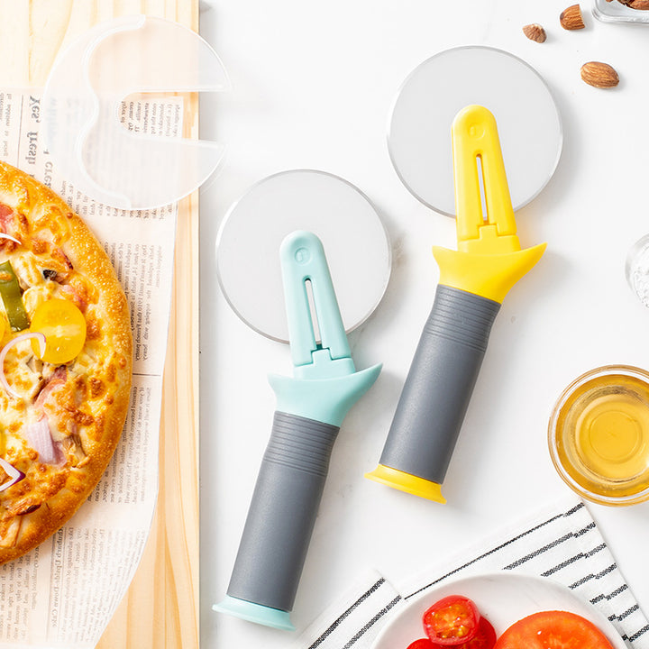 Ergonomic pizza cutter with safety mechanism Stornfield