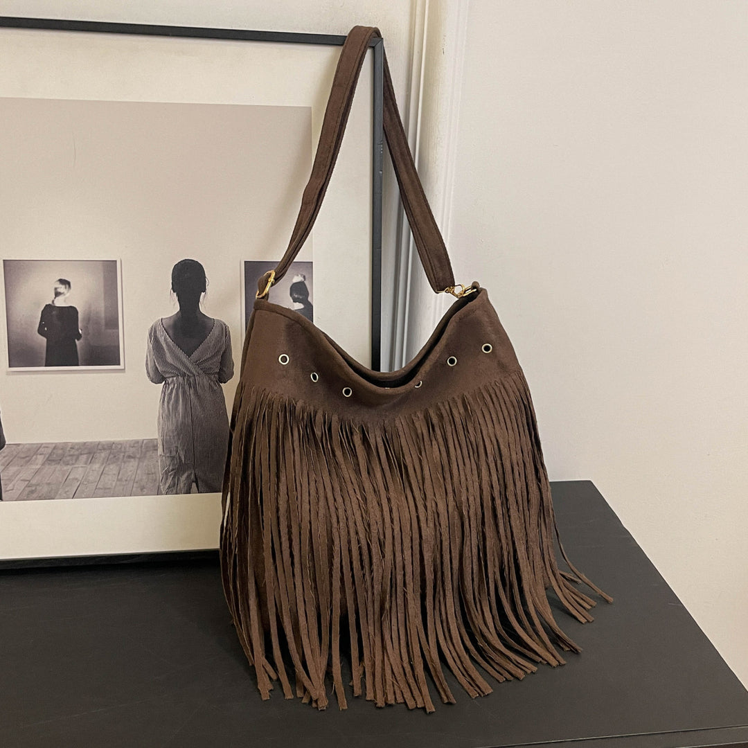 Suede Fringe Shoulder Bag Stornfield
