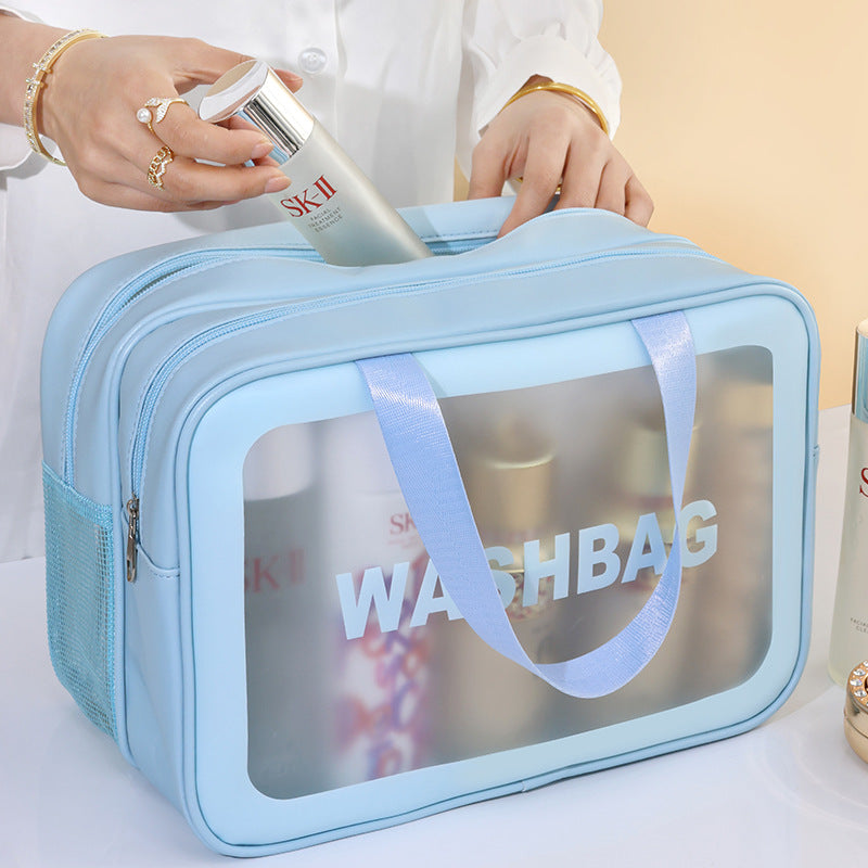 Cosmetic Transport Bag with Transparent Viewing Window and Versatile Compartment Design Stornfield