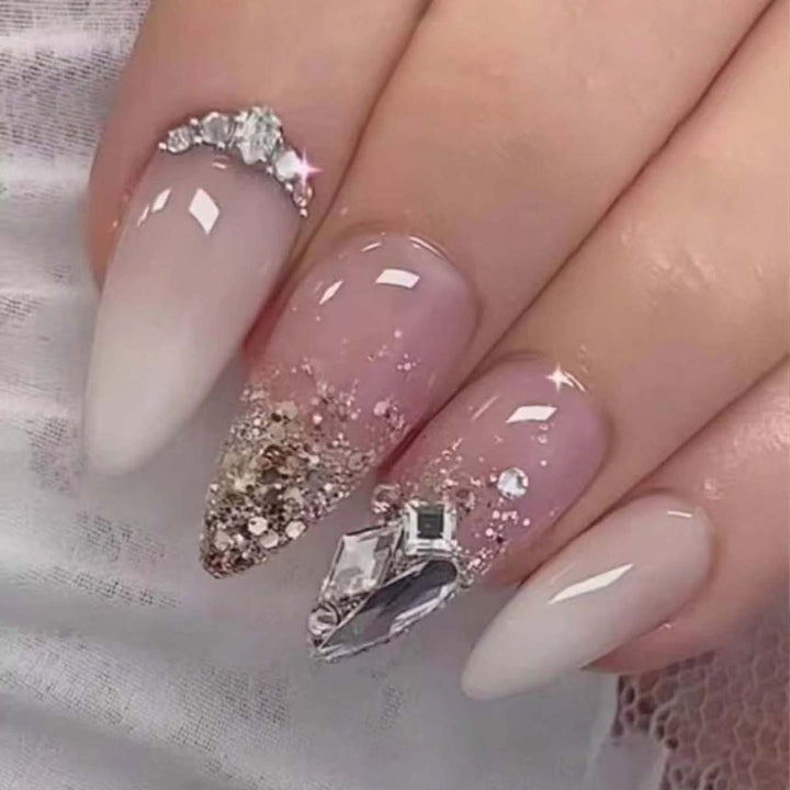 Glamorous Stiletto Artificial Nails with Glitter Details Stornfield