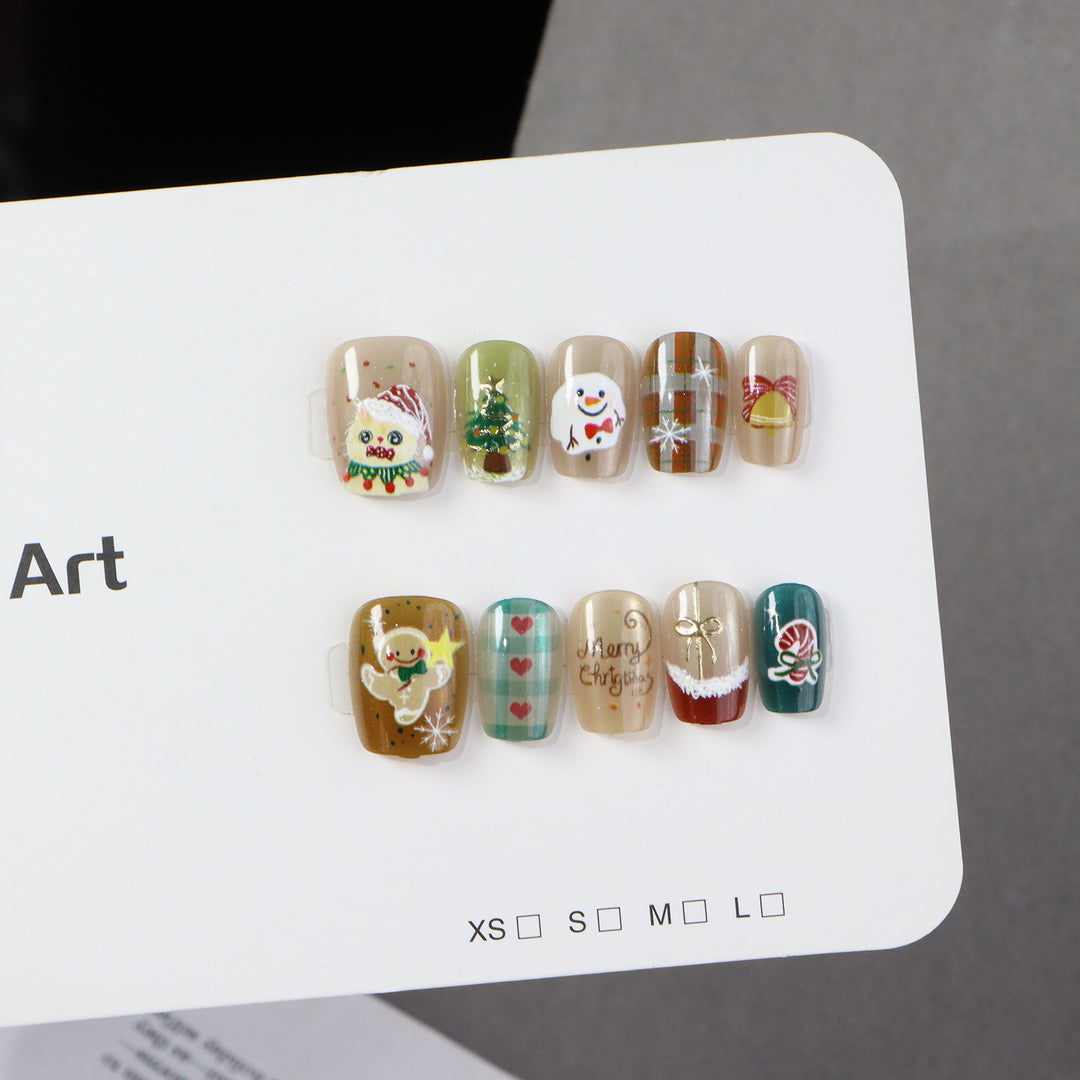 Festive Holiday Themed Press-On Nail Set Stornfield