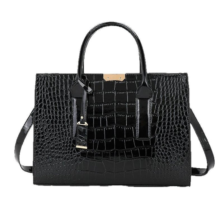 Crocodile-Effect Structured Tote Bag