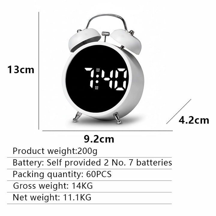 Digital Alarm Clock in Modern Design with Large LED Display Stornfield
