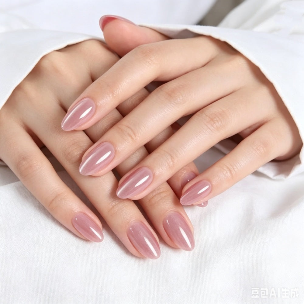 Glossy Almond-Shaped Press-On Nails Stornfield