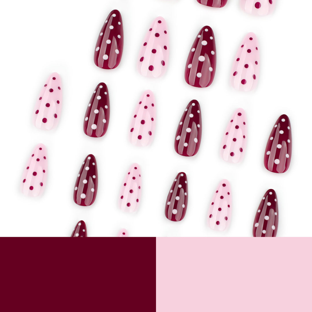 Artful Nail Extensions with Dots and Elegant Accents Stornfield