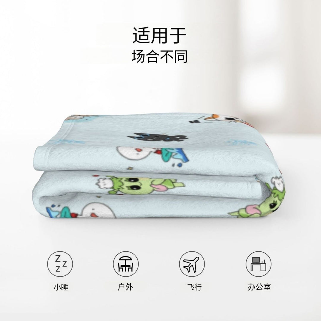 Cartoon-Themed Soft Fleece Throw Blanket