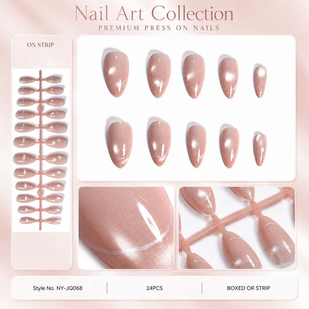 Premium Press-On Nails with Metallic Shine Stornfield