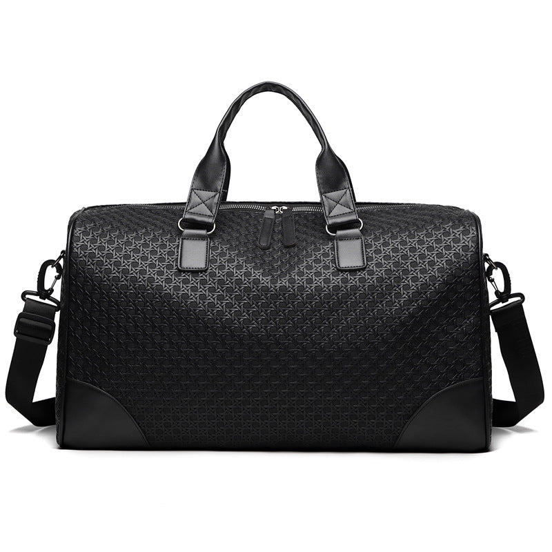 Luxury Woven Leather Weekend Duffle Bag Stornfield