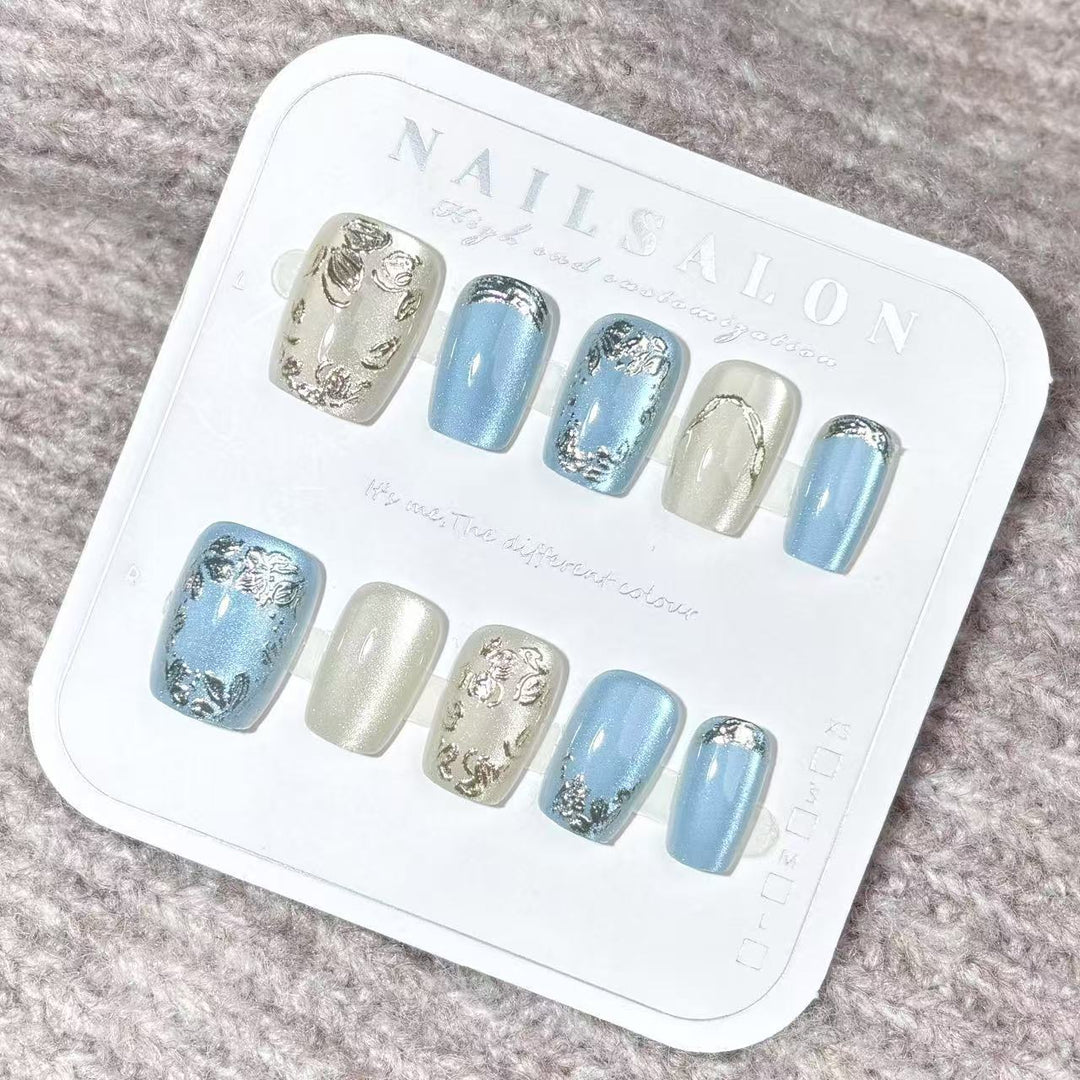 Ornate Floral Press-On Nail Art Set