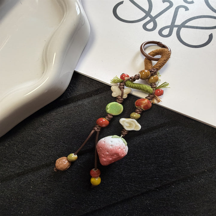 Decorative Beaded Fruit-Themed Keychain Stornfield