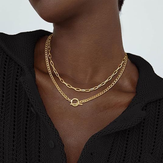 Elegant Silver Layered Chain Necklace Stornfield