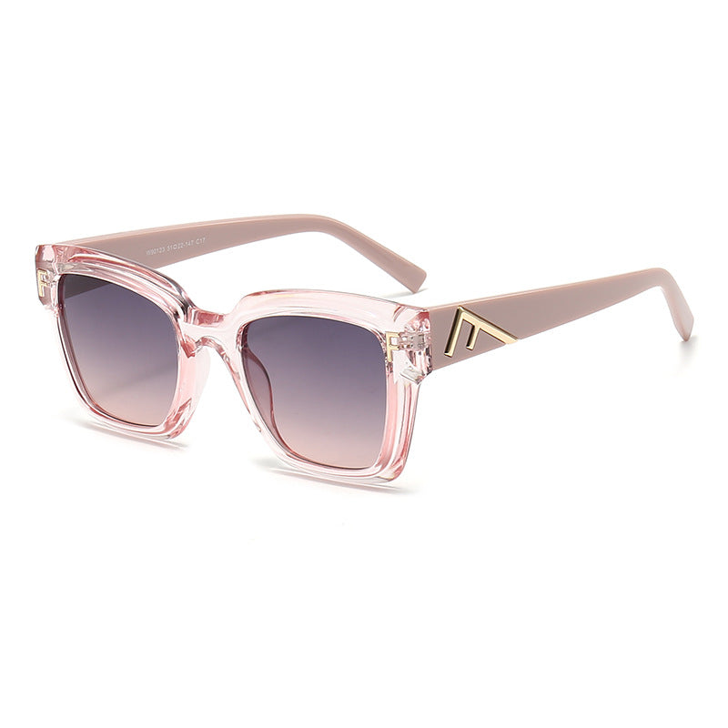 Ladies fashionable square sunglasses with gold details Stornfield