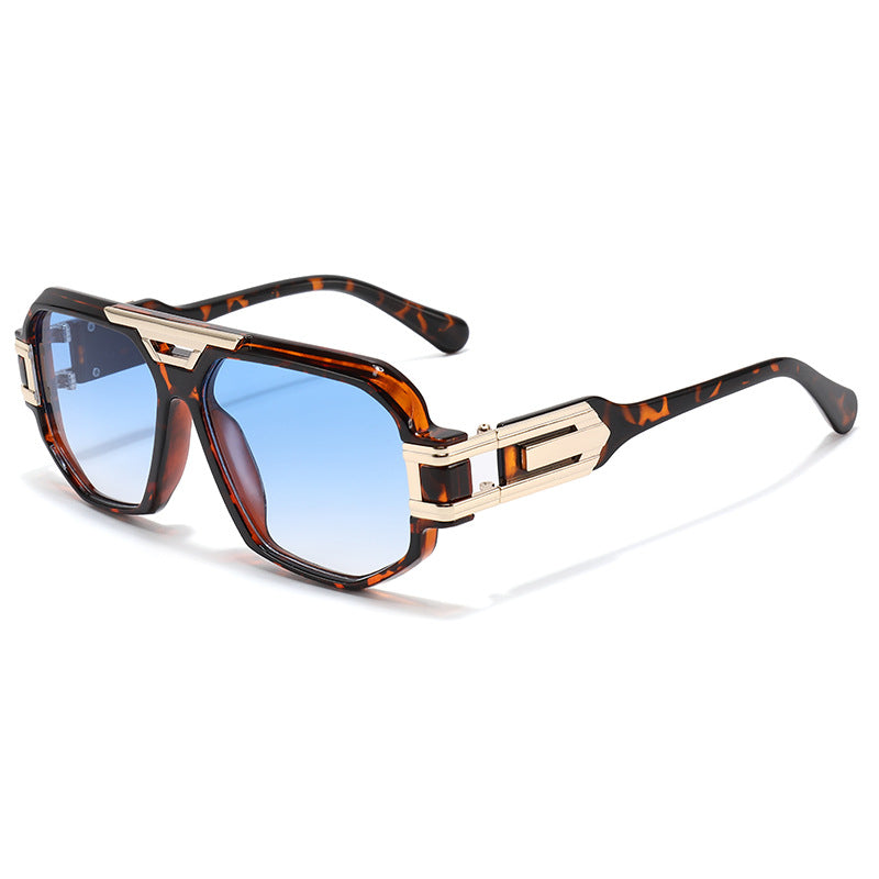 Statement Square Frame Sunglasses with Decorative Gold Accents Stornfield